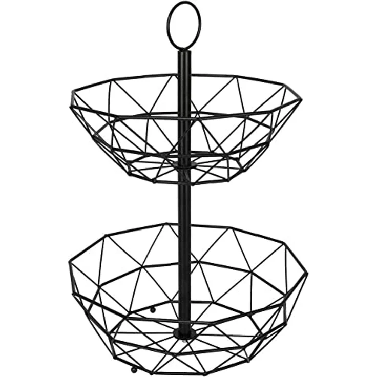 Vilde Obstkorb Metall schwarz 2-stufig – Bild 4