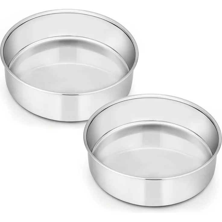 Homikit Edelstahl Rund Backform 2er-Set 16cm Hochglanzpoliert Spülmaschinenfest