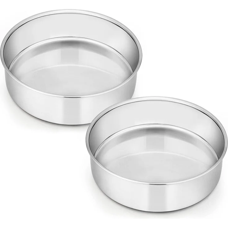 Homikit Edelstahl Rund Backform 2er-Set 16cm Hochglanzpoliert Spülmaschinenfest – Bild 1