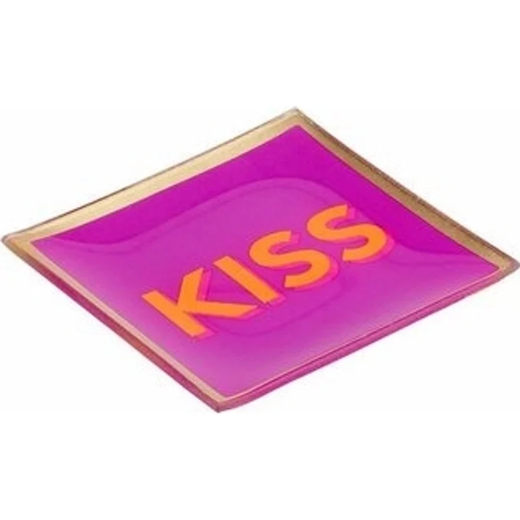Giftcompany Glasteller "Love Plates" Kiss Dekoteller 10x10cm Fuchsia 1088103015 – Bild 2