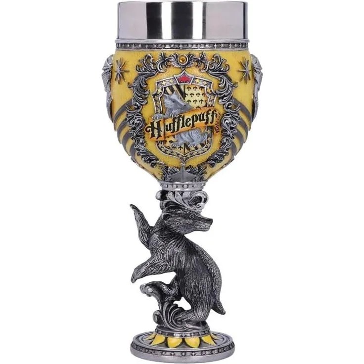Nemesis Now Weinglas Harry Potter Kelch Hufflepuff, handbemalter Kelch