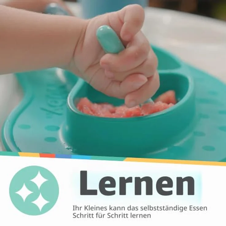 Nuby Baby Erster Löffel-Set – Silikon – Leicht zu Greifen und Halten – 3er-Pack – ab 6 Monaten | Pastellfarben – Bild 4