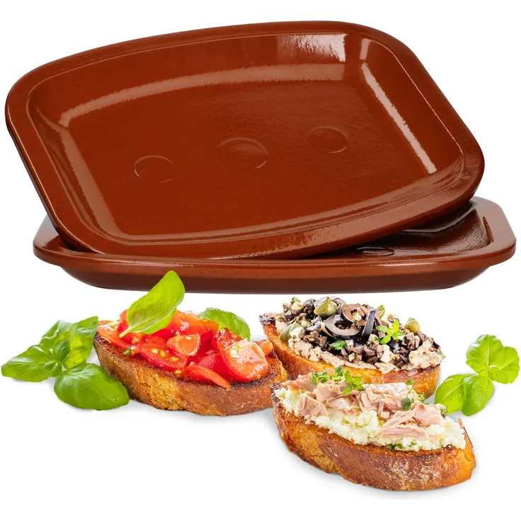 2er Set Servierplatte Ton 26x20 cm 99526
