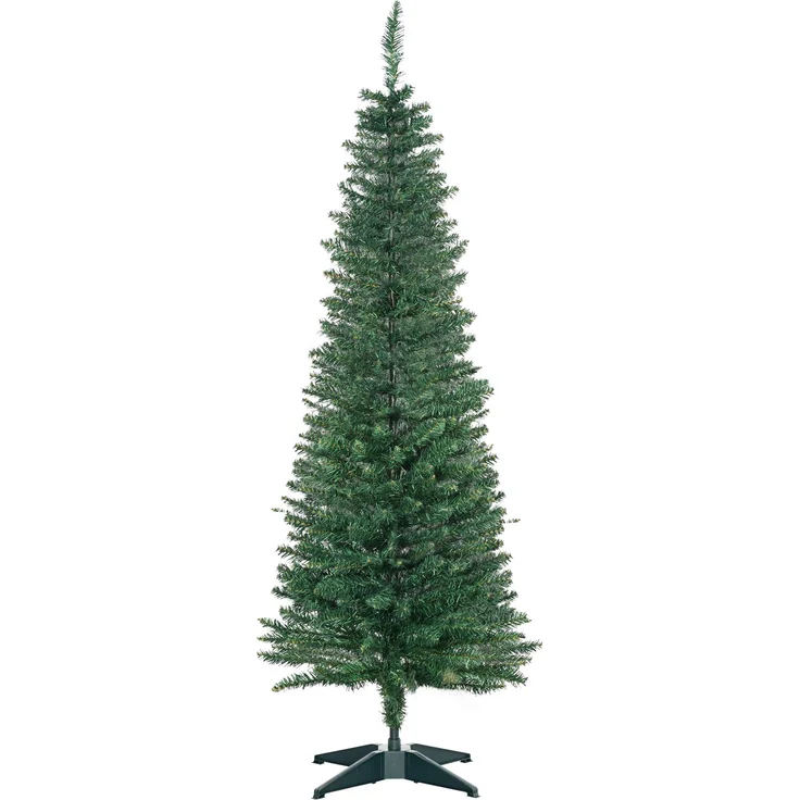 HOMCOM Weihnachtsbaum, Kunststoff, Metall, Grün, Ø46 x 150H cm – Bild 1