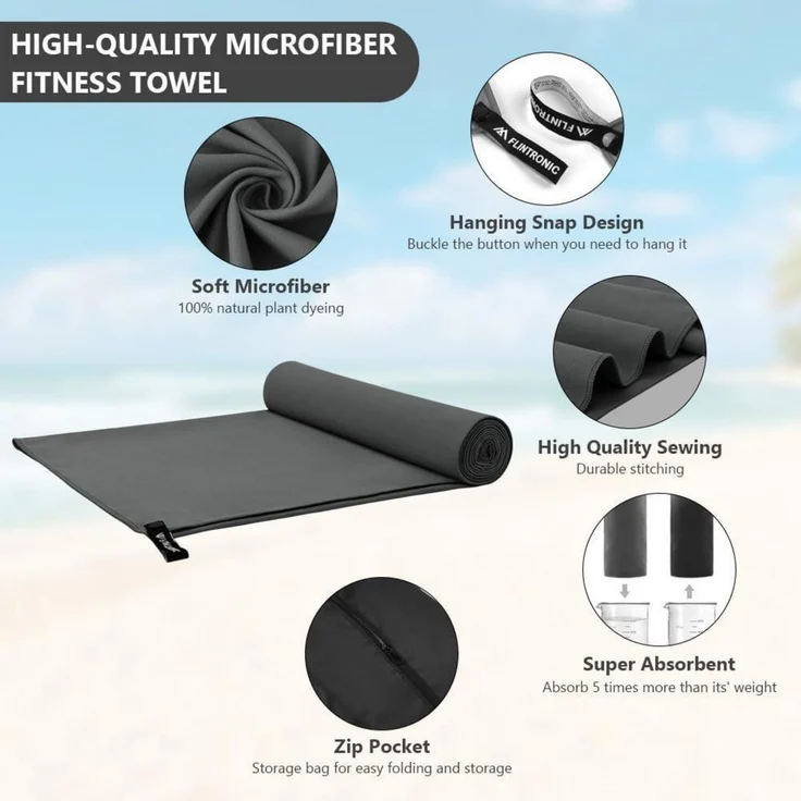 Mikrofaser Handtuch 200x100cm Groß Schnelltrocknend Sporthandtuch Strandhandtuch – Bild 3