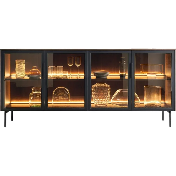 Compleo Kommode mit geriffelte Glasfront, Modern und Elegant MARBELA, Die perfekte Wahl für ein modernes Interieur