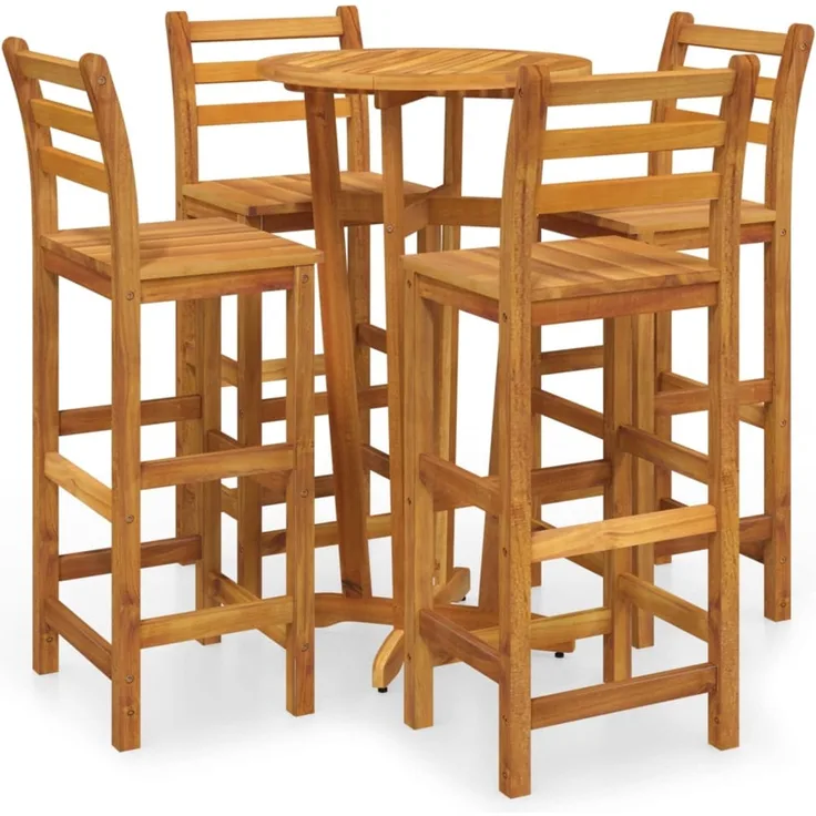 vidaXL 5-tlg. Gartenbar-Set Massivholz Akazie 3154383