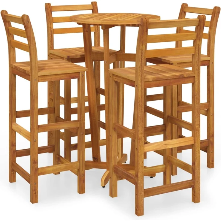 vidaXL 5-tlg. Gartenbar-Set Massivholz Akazie 3154383 – Bild 1