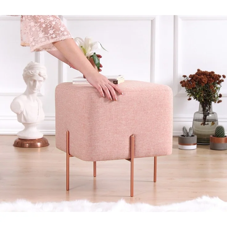 Hanah Home 'Copper 56 - Pink' Pouffe, Rosa, 40 x 42 x 40 cm – Bild 4