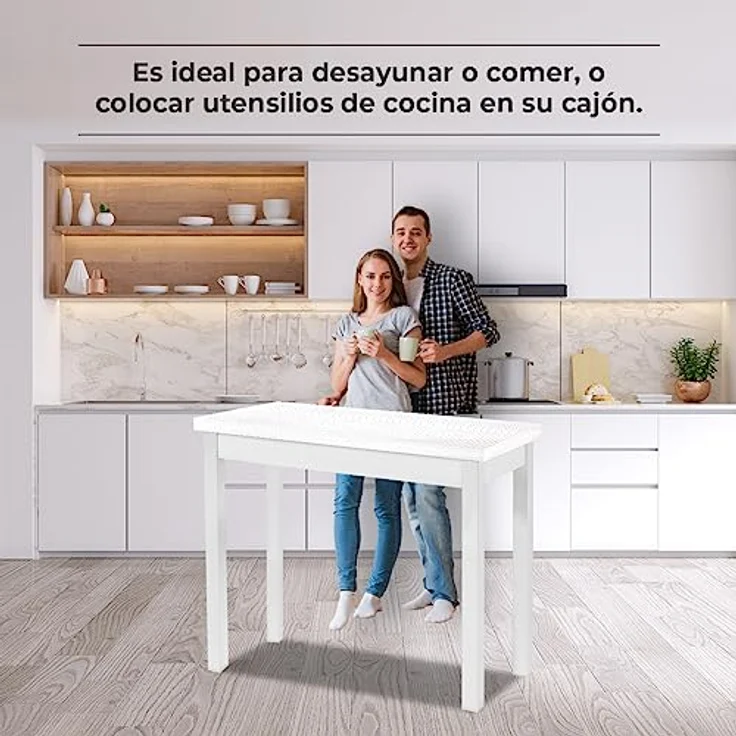 ASTIMESA Küchentisch im Buchstil ohne Schublade und Platte aus laminiertem Holz, Cervino, 80 x 40 cm a 80 x 80 cm – Bild 5