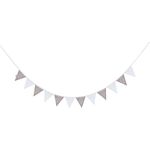 roba Wimpelkette 'Little Stars' - 12 Wimpel (2 m) - Länge der Kette 3 m - Grau / Weiß