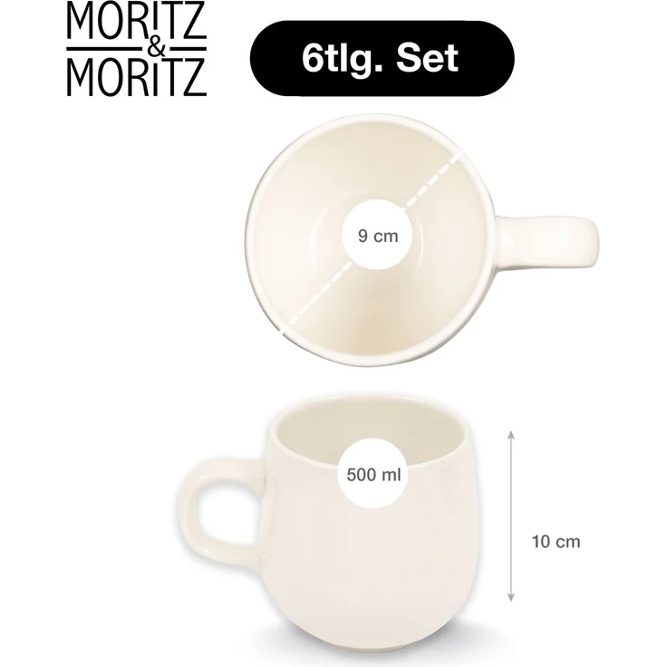 Moritz & Moritz ALHAMBRA Kaffeebecher 6er, Creme – Bild 2