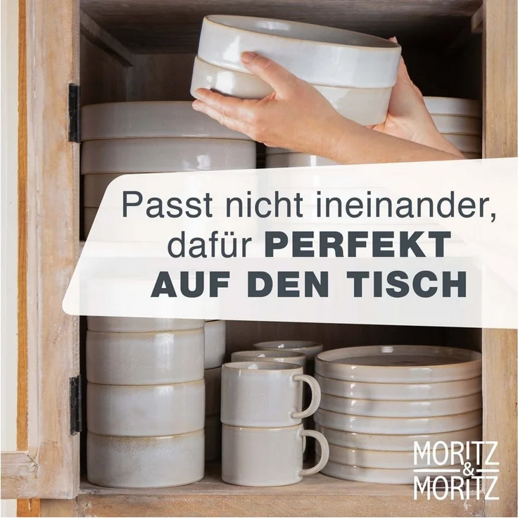 Moritz & Moritz Kombiservice CASTELLO Geschirrset 60 tlg. (60-tlg), 12 Personen, Steinzeug, Kombigeschirr für 12 Personen – Bild 4
