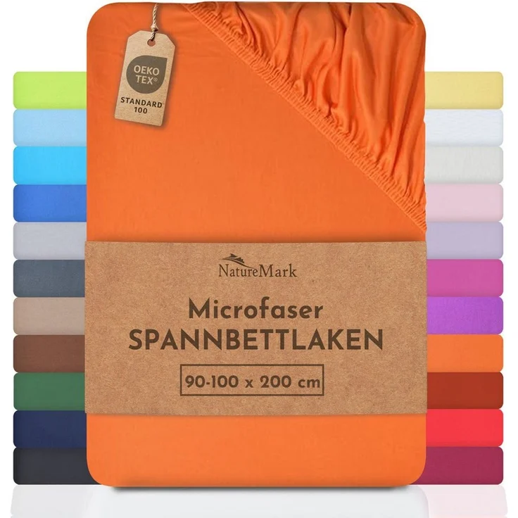 NatureMark - Mikrofaser SPANNBETTLAKEN zum Sparpreis! viele Größen und Farben Markenware (90x200-100x200 cm, terrakotta) – Bild 1