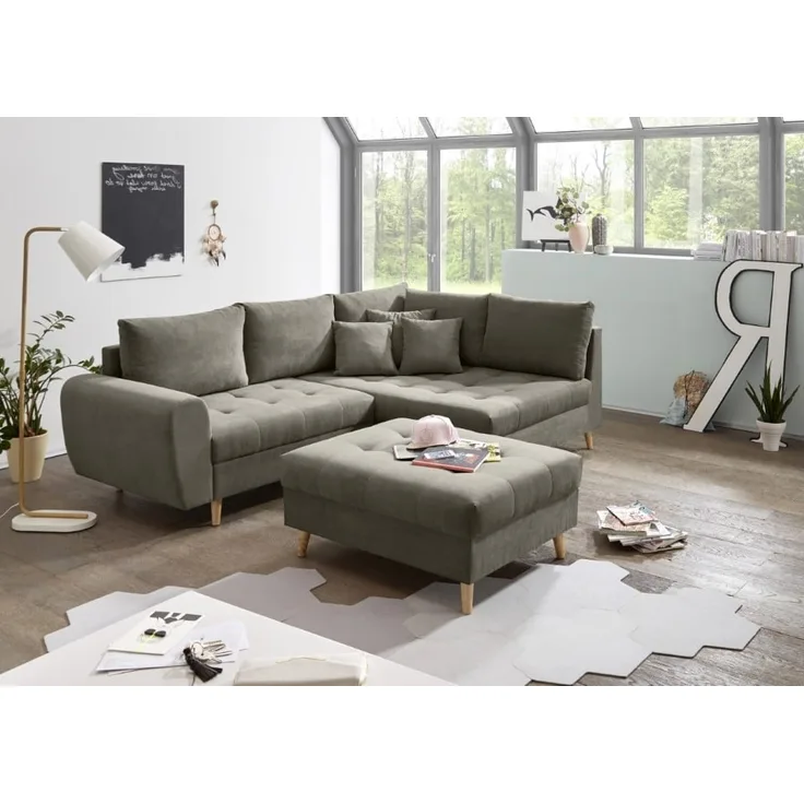 Alice Ecksofa von Ed Exciting Design – Beidseitig Bestellbares Sofa mit Hocker in Verschiedenen Farben