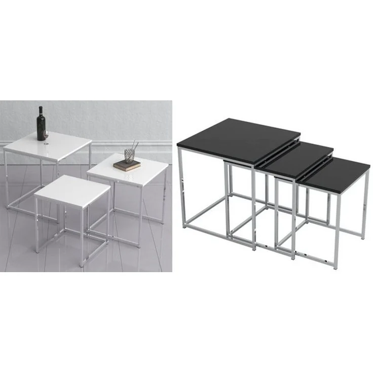 VCM Beistelltisch & Couchtisch Glisal 918386 Weiß H. 40 x B. 40 x T. 42 cm – Bild 4
