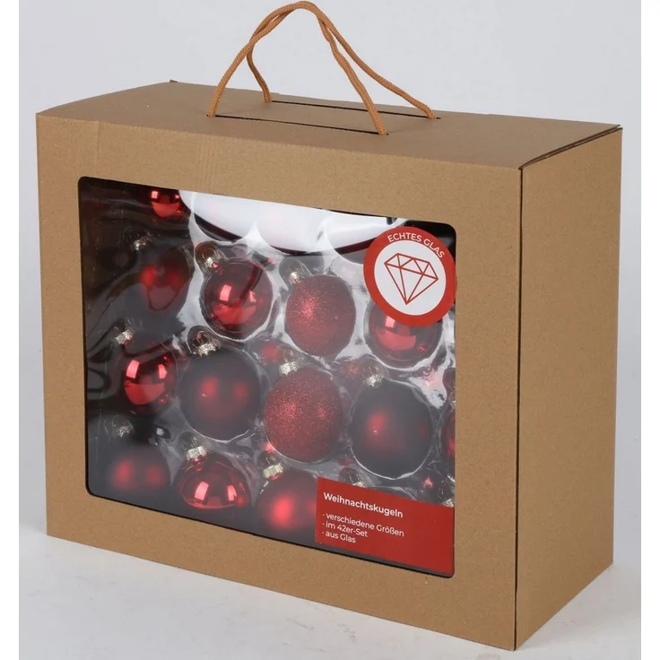 Glas-Weihnachtsbaumkugeln 42er-Set versch. Größen Baumschmuck Baumdeko Anhänger – Bild 2