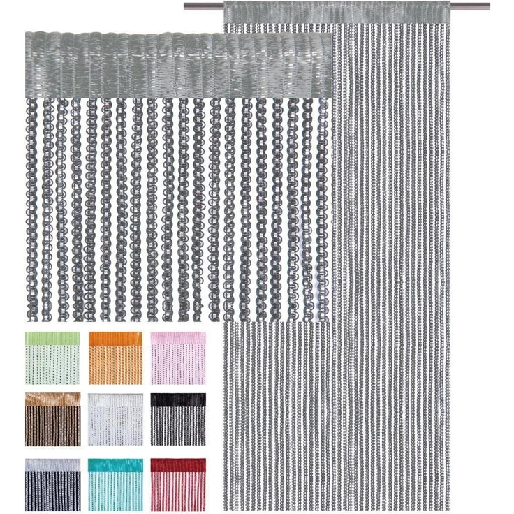 Fadenvorhang Lurex- Optik Fadengardine mit Stangendurchzug Türvorhang, attraktiv und modern in vielen verschiedenen Ausführungen erhältlich Anthrazit 90x200cm – Bild 4