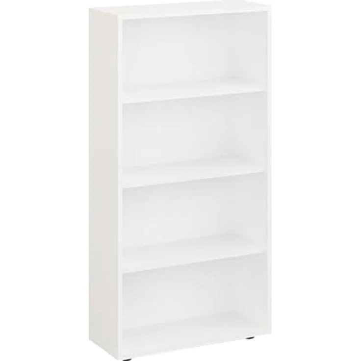 KOMTO Bücherregal Lumo 60 cm breit Regal mit 3, 4, 6 Ebenen und Höhenverstellbare Regale, Aufbewahrungsregal Bookshelf Weiß – Bild 2