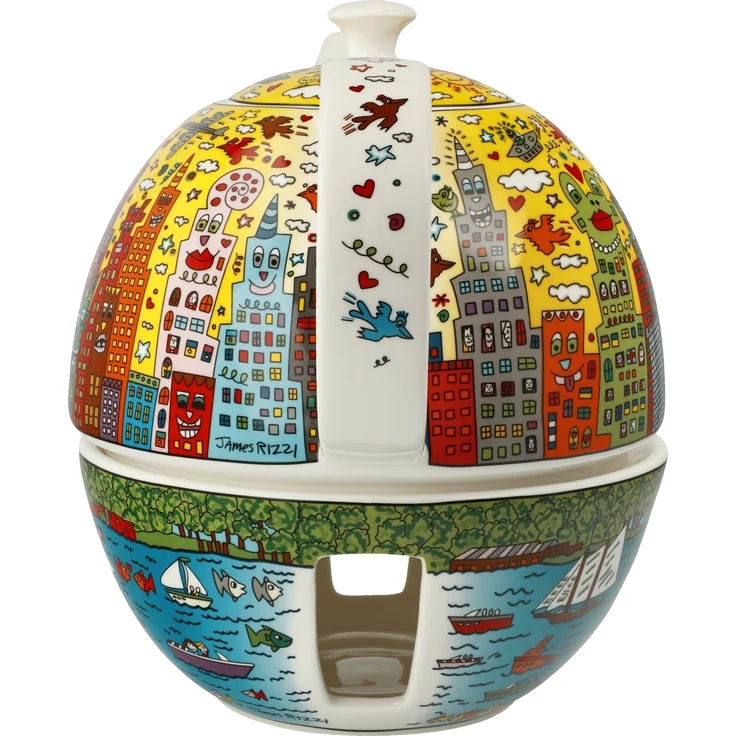 Goebel / James Rizzi - My New York City Sunset,Teekanne mit Stövchen,24,5cm x 16,0cm x 19,0cm / Fine Bone China / 24,5cm x 16,0cm x 19,0cm – Bild 3