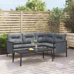 vidaXL Garten-Ecksofa Anthrazit Stahl und Textilene 362811