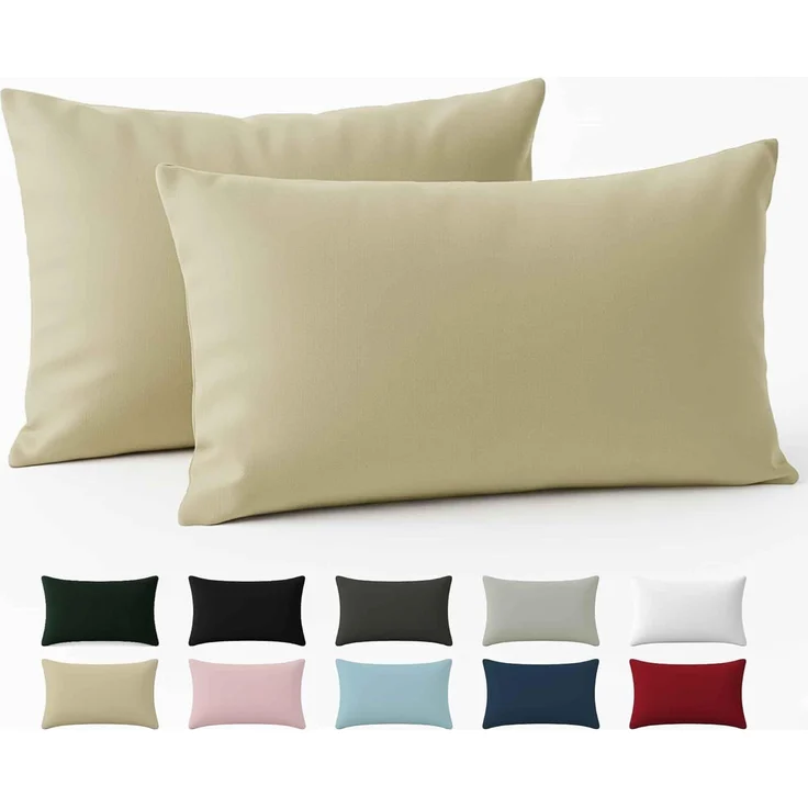 Kissenbezug 30x50 Renforcé Baumwolle (2er-Set) - Beige - Dicht gewebt mit 57 Fäden/cm² - Kissenbezug 50x30 - Oeko Tex Zertifiziert - Dreamzie – Bild 1