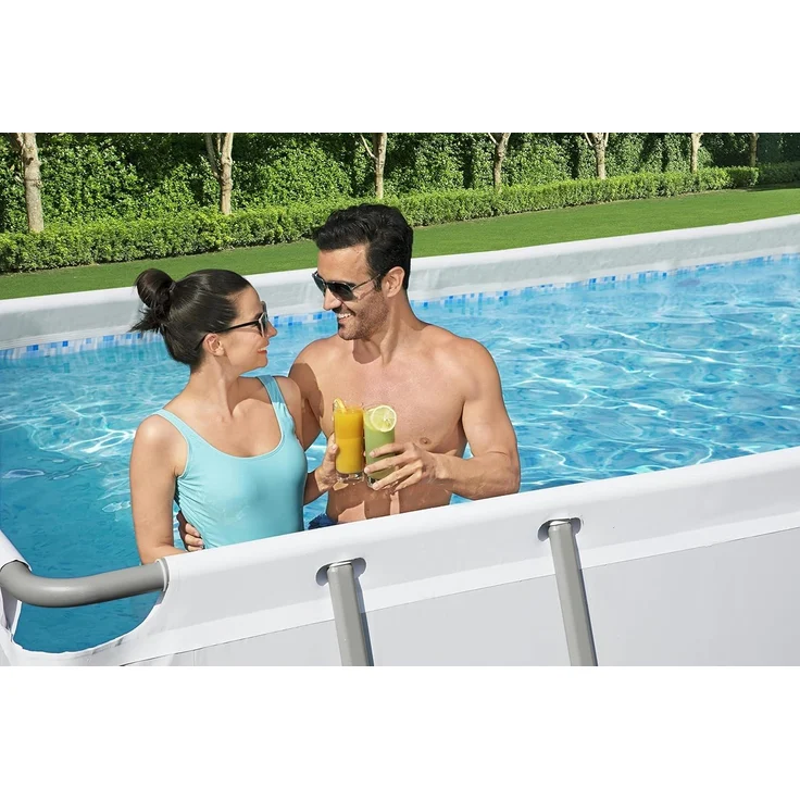 Power Steel™ Frame Pool, Lichtgrau, 404 x 201 x 100 cm – Bild 6