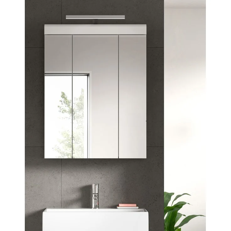 Badezimmer Spiegelschrank Shawn in weiß Hochglanz 60 cm – Bild 5