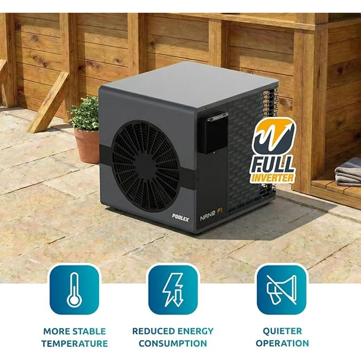 Poolex Swimming Pool Inverter Wärmepumpe "Nano",für Pools bis 20.000 l, 3 kW Heizleistung, 440 x 430 x 426 mm – Bild 2