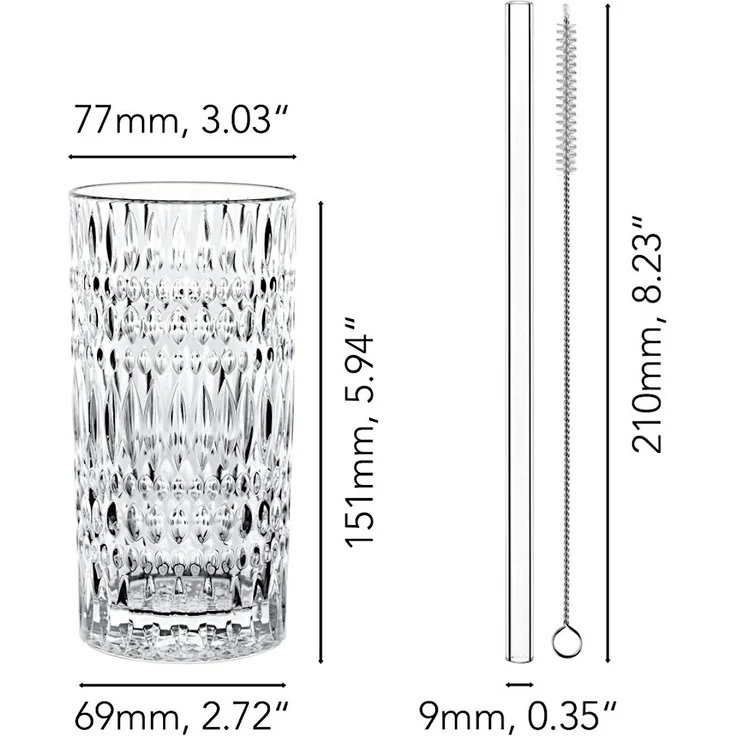 NACHTMANN 106658 TASTES GOOD ETHNO Longdrinkgläser 4er Set und Glastrinkhalme – Bild 2