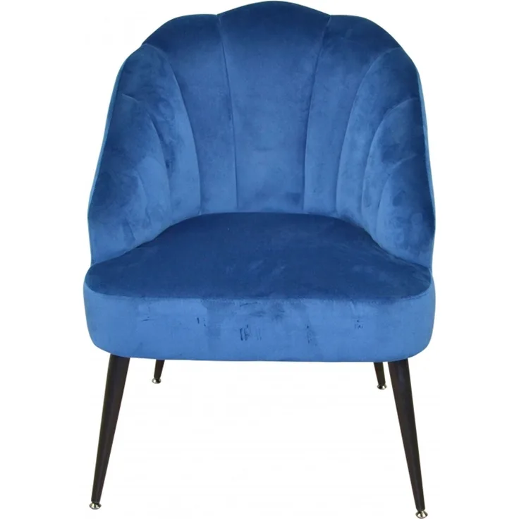 Polstersessel "Ibek" mit Samtbezug in blau
