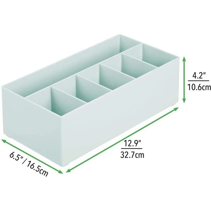 Schminkaufbewahrung Kosmetik Organizer 6 Fächer mDesign BPA frei mintgrün – Bild 5