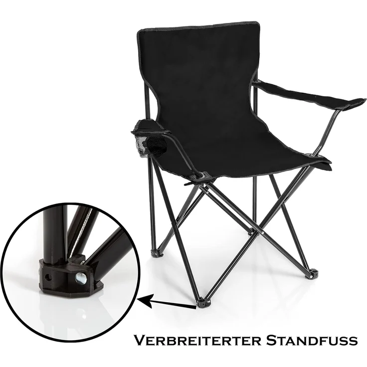BigDean Campingstuhl Faltstuhl Campingstuhl Anglerstuhl Getränkehalter Klappstuhl (Packung, 1 St), Schwarz, Klappbar, Getränkehalter, Tragetasche – Bild 6