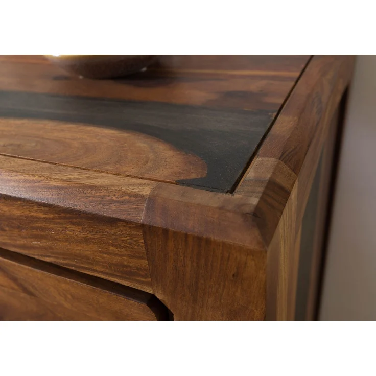 Sideboard Sheesham 140 x 45 x 80 dunkelbraun lackiert ANCONA #222 – Bild 6