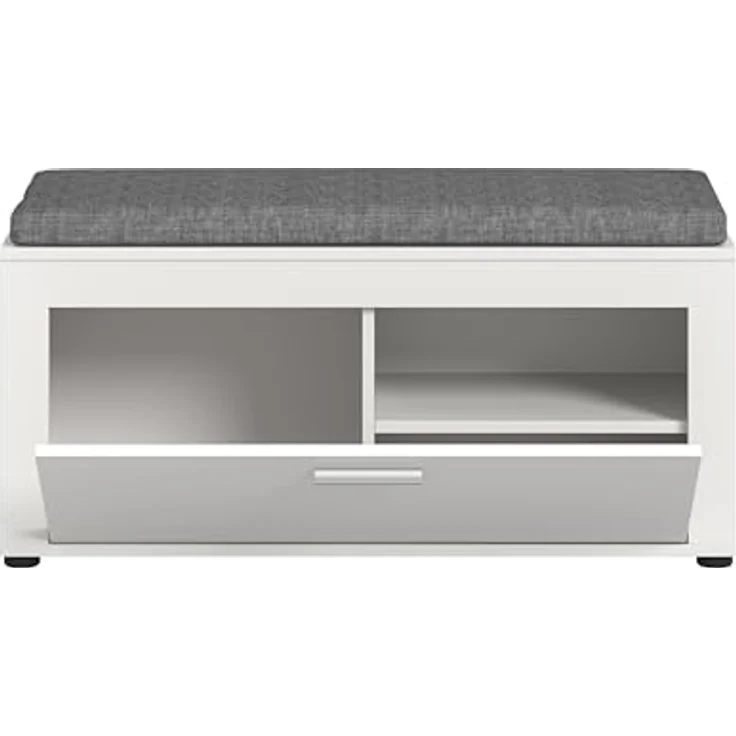 xonox. home Garderobe Jam X8BA9632 Sitzbank inkl. Sitzkissen Bank in weiß Nb, ca. 100 x 44 x 35 cm – Bild 6