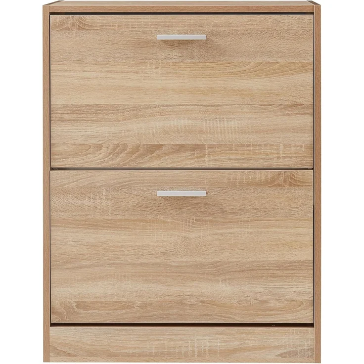 Schuhschrank Sykkylven 81x63x24 cm mit 2 Klappen Sonoma-Eiche [en. casa] – Bild 6
