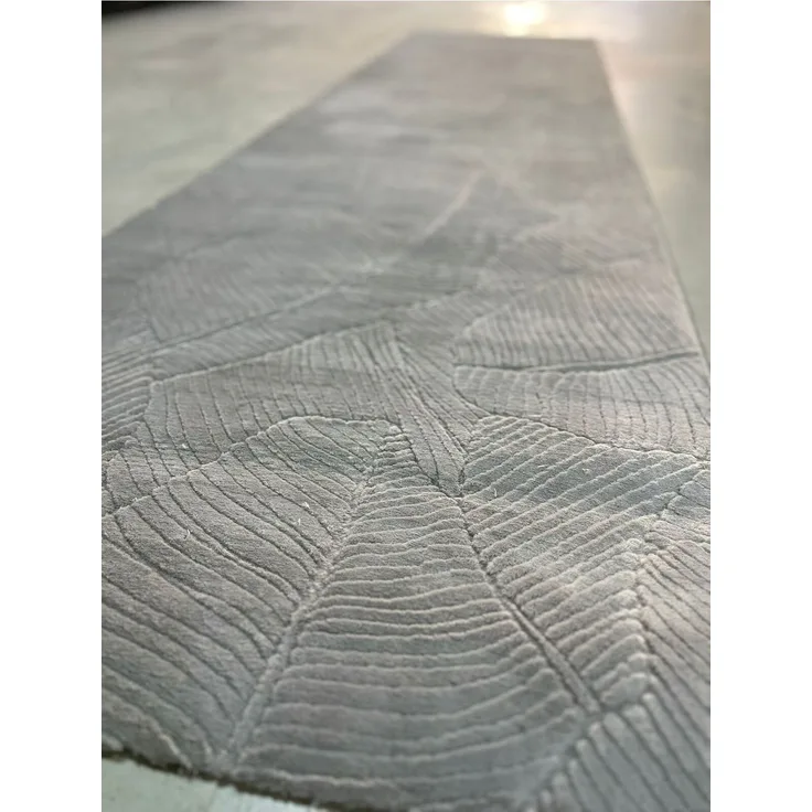 Rutschfester Grauer Läuferteppich 120 x 250 cm Polyester Grau 88777960 [en. casa]