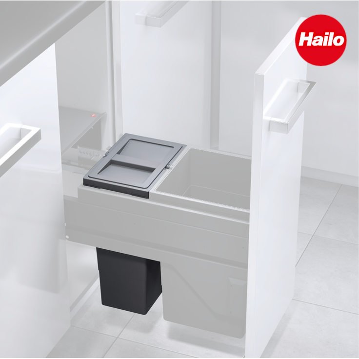 Hailo Inneneimer 1129919 dunkelgrau 10 Liter 226 x 156 x 350 2 Henkel – Bild 5