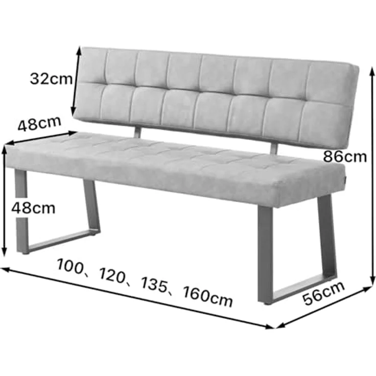B&D home Sitzbank Sigfrid - Eckbank Esszimmer Mit Lehne, Sitzbank Flur, Pflegeleichter Bezug aus Kunstleder in Braun, Kaltschaum-Polsterung, Für Esszimmer, Küche & Flur, 140 cm – Bild 4