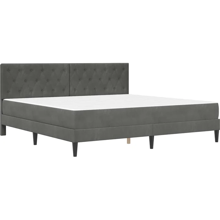vidaXL Bettgestell mit Matratze Dunkelgrau 200x200 cm Samt 3415073 – Bild 3