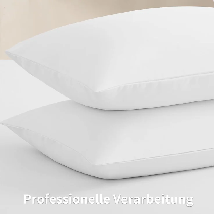 2er Set Kissenbezug 40x80 Weiß Mikrofaser Reißverschluss – Bild 3