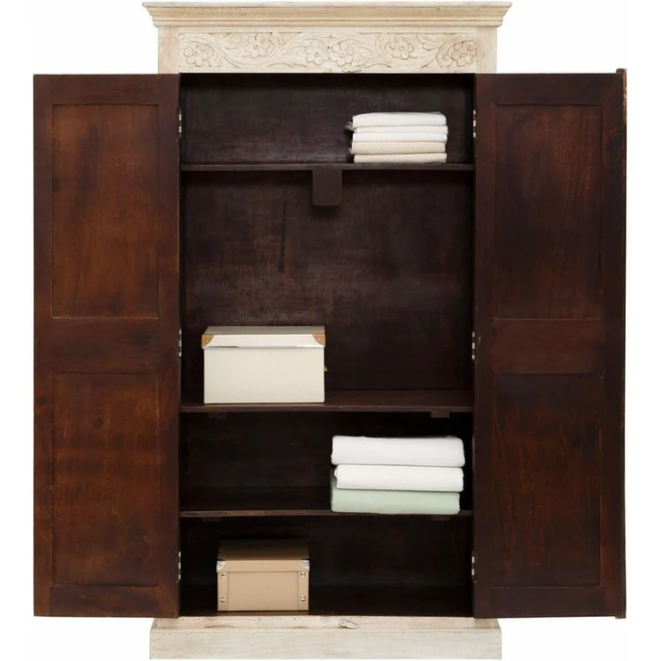 Home affaire Garderobenschrank Devdan mit dekorativen Fräsungen oben, Breite 100 cm, viel Stauraum – Bild 3