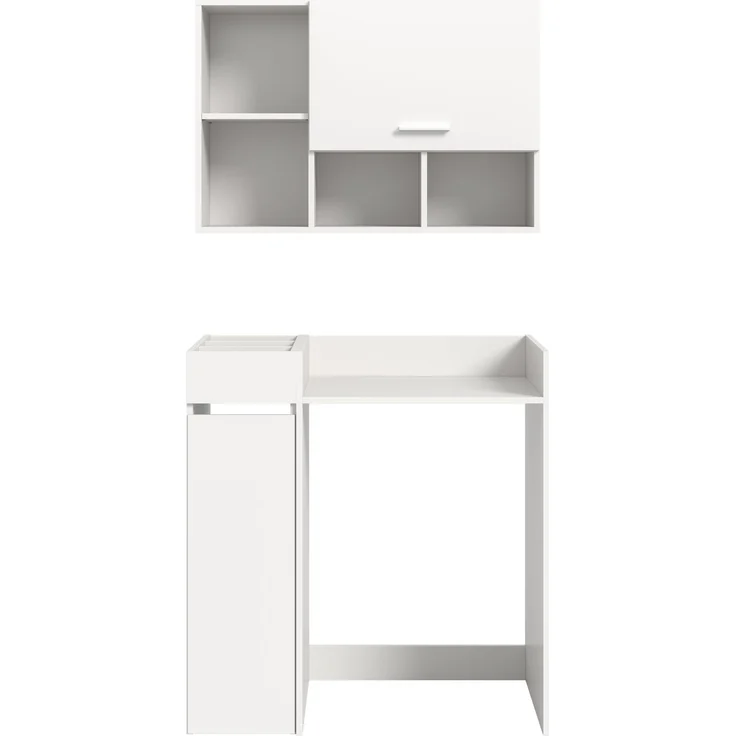 Waschmaschienenumbau Set (B/H/T: 95x195x60 cm) in weiß Nachbildung – Bild 2