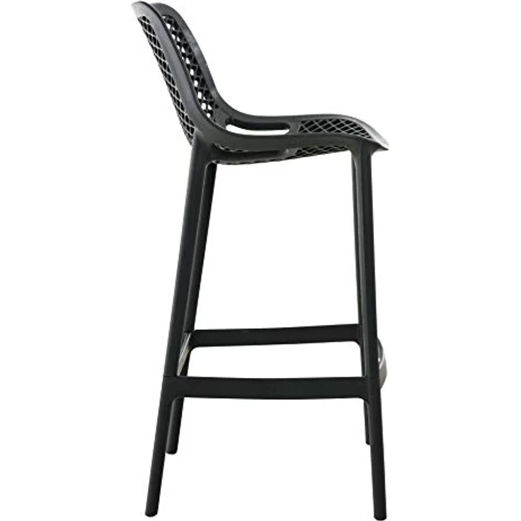 CLP Barhocker Air, Dunkelgrau, ergonomisch, wasserabweisend, 45x105x53 cm, 2er Set für Esszimmer und Garten – Bild 4
