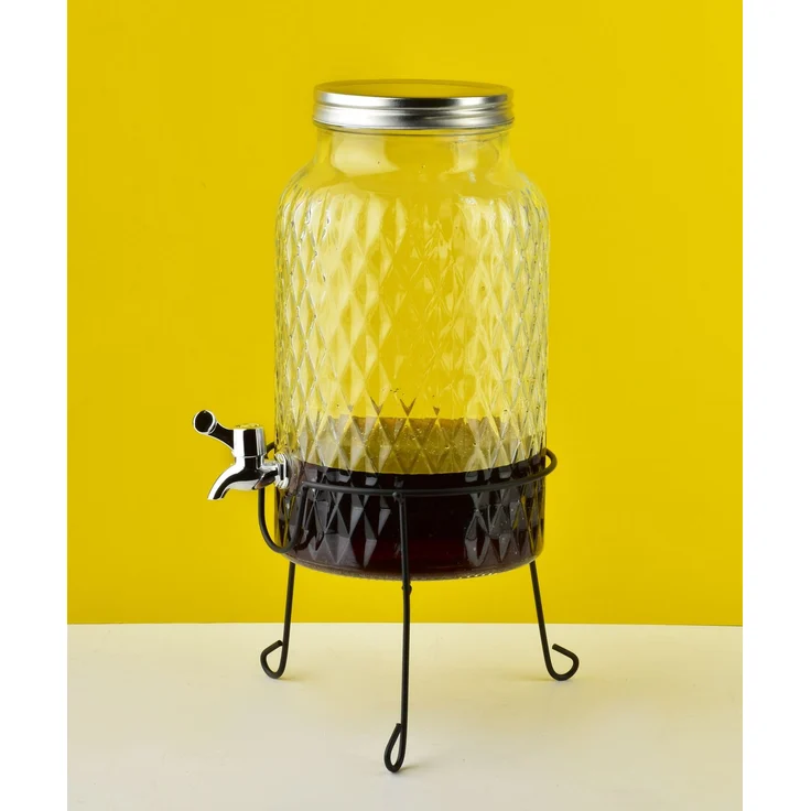 Getränkespender glas Modern Kitchen Krug Mit Hahn 6l transparent 1pc – Bild 2