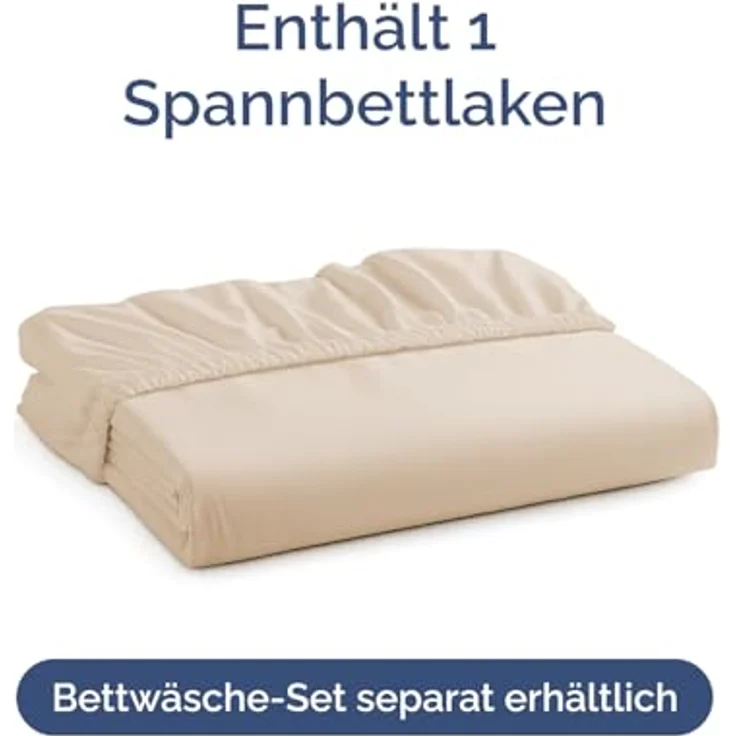 Spannbettlaken 90x190 cm Creme - 30cm (12") Tiefe Tasche - Premium Mikrofaser Spannbetttuch - Weich, Knitter- und Bügelfrei - Atmungsaktiv, Hypoallergen und Oeko-TEX Standard 100 Zertifiziert – Bild 4