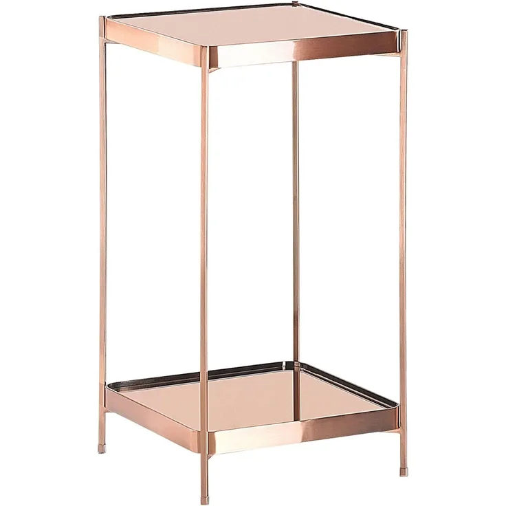 Beistelltisch Glas Kupfer quadratisch 29x29 cm ALSEA groß