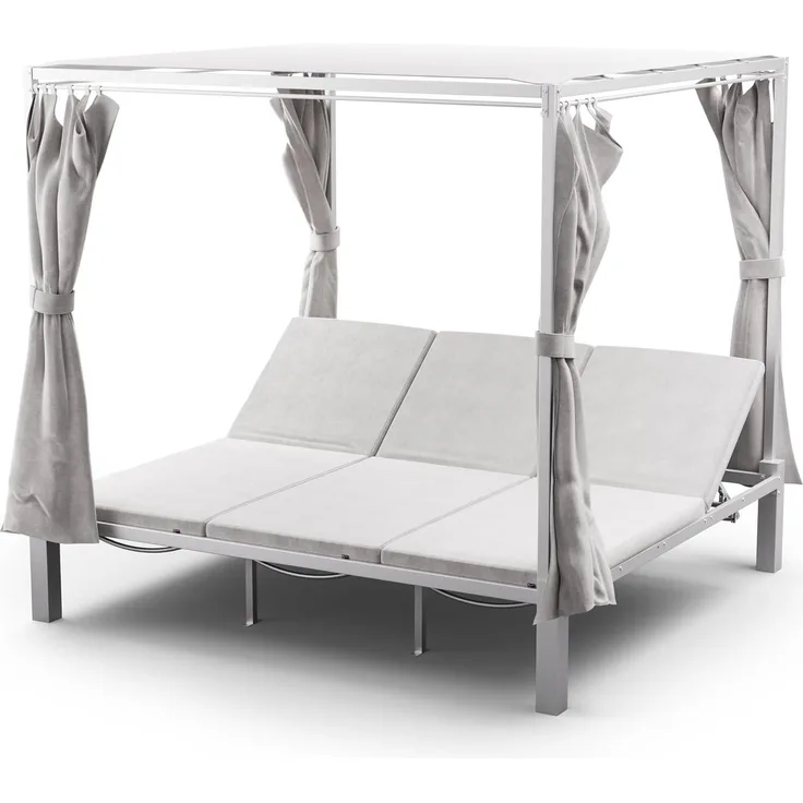blumfeldt Gartenliege Eremitage Triple Sunbed Sonnenbett, Set, Gartenliegen Lounger Garten Balkon Outdoor Bett