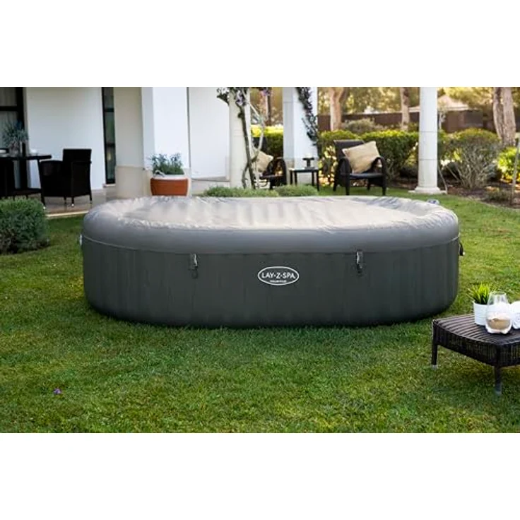 Bestway LAY-Z-SPA XXL WLAN-Whirlpool Mauritius AirJet, oval 270 x 180 x 71 cm, für bis zu 7 Personen, Holz-Optik, mit App-Steuerung und 180 AirJet-Düsen – Bild 11