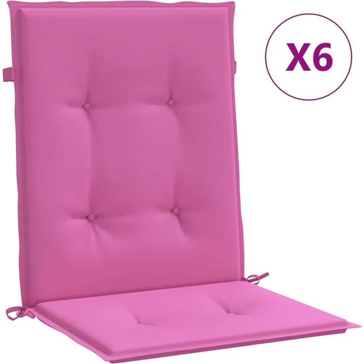 vidaXL Niedriglehner-Auflagen 6 Stk. Rosa Stoff 361336 – Bild 2